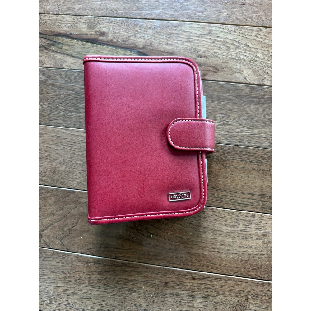 Franklin Covey Day One Red Simulated Leather Compact Planner Red 4.25"x6.75"